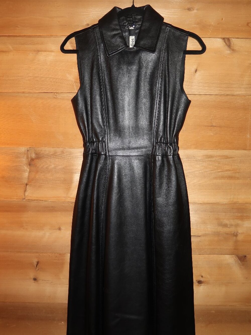 RARE Acne Studios Leather Levice Black Dress